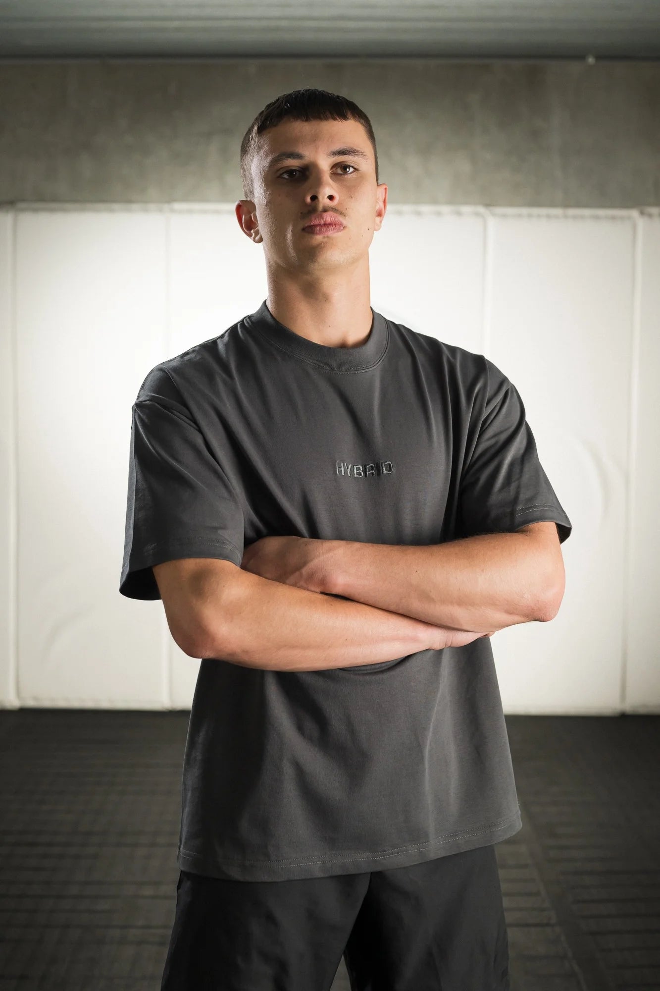 HFW Embroidered Oversized Tee - Grey
