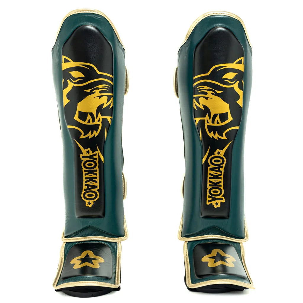 YOKKAO - Original Shin Guards Gold (Forest Green)