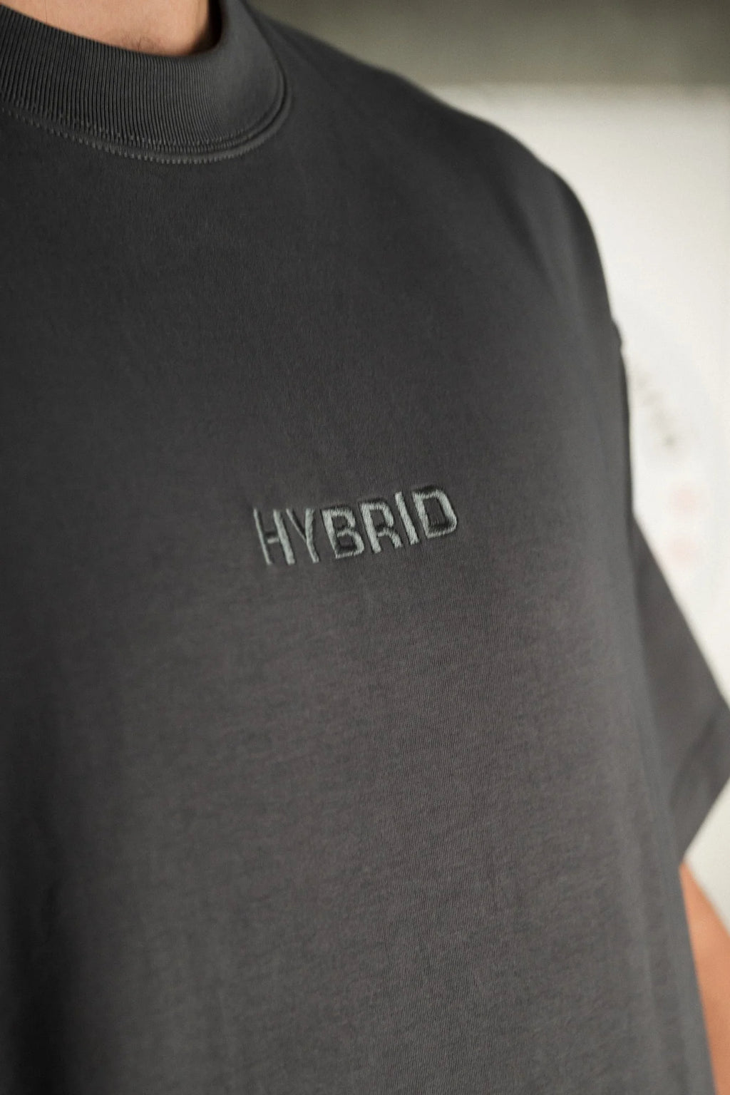 HFW Embroidered Oversized Tee - Grey