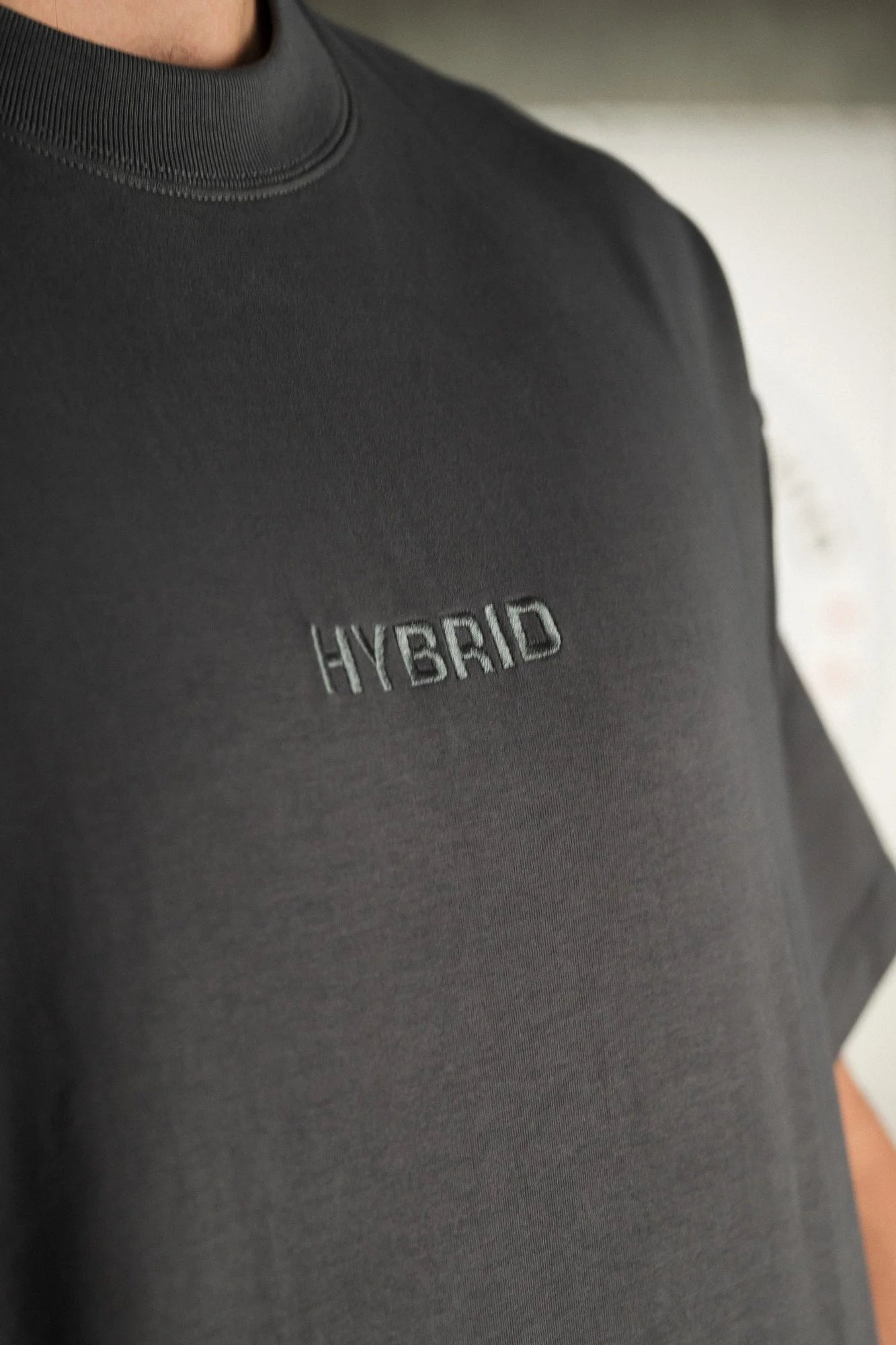 HFW Embroidered Oversized Tee - Grey