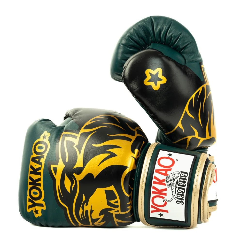 YOKKAO - Original Boxing Gloves Gold (Forest Green)
