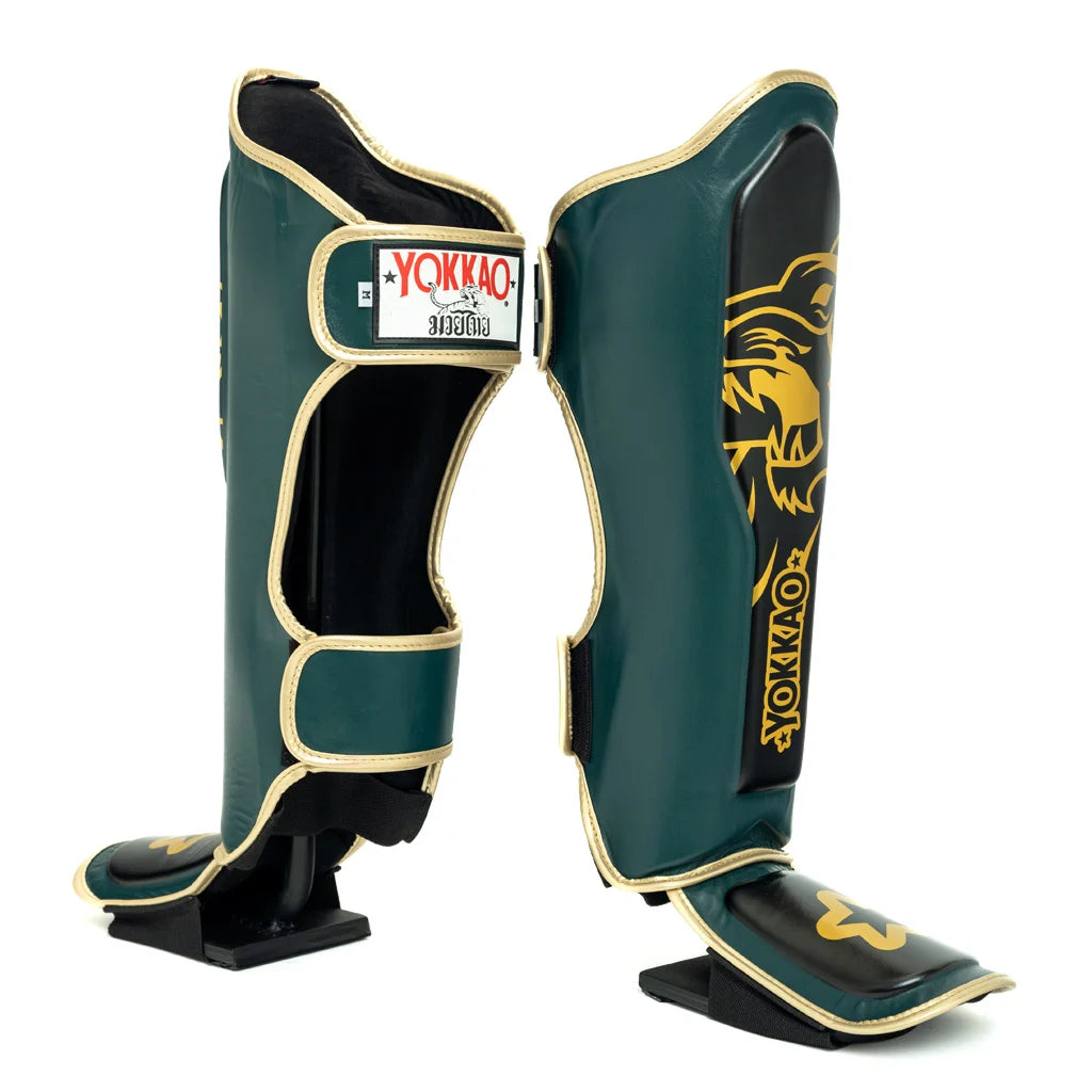 YOKKAO - Original Shin Guards Gold (Forest Green)