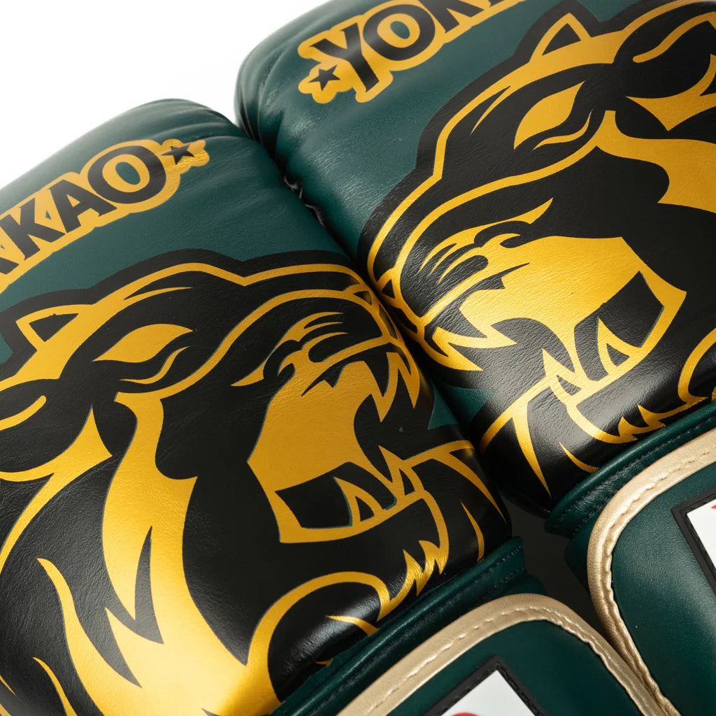 YOKKAO - Original Boxing Gloves Gold (Forest Green)