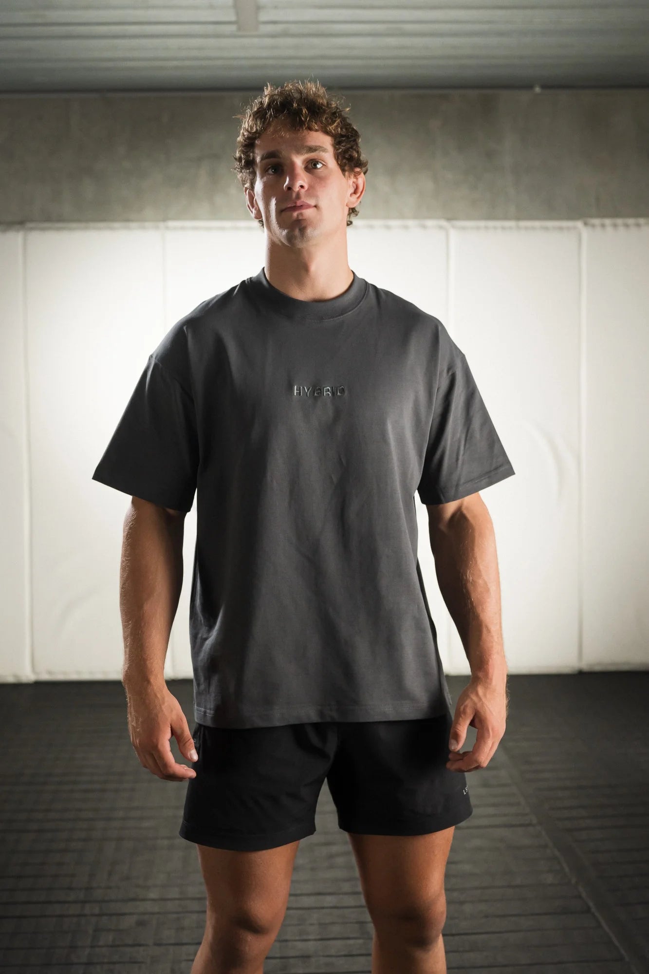HFW Embroidered Oversized Tee - Grey