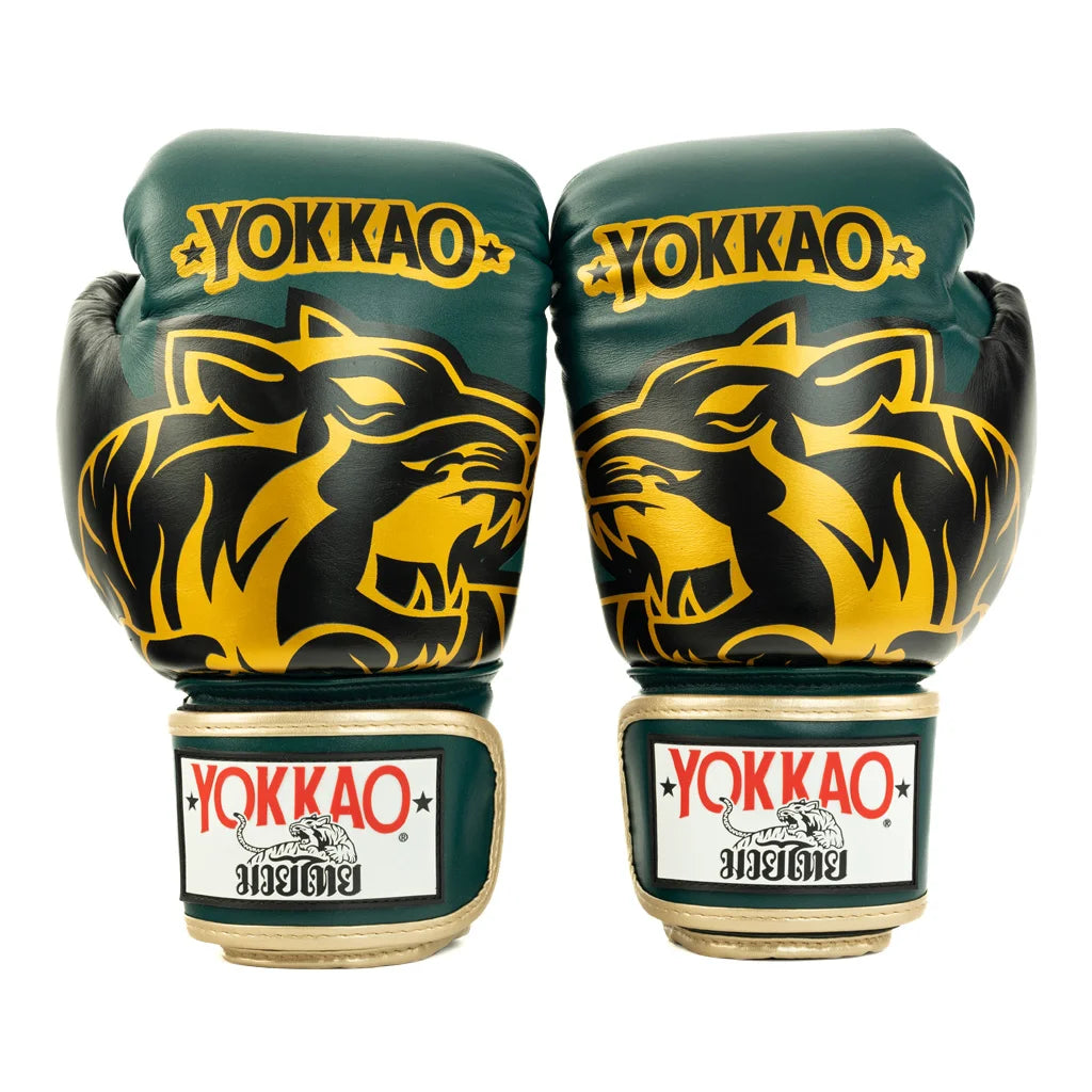 YOKKAO - Original Boxing Gloves Gold (Forest Green)