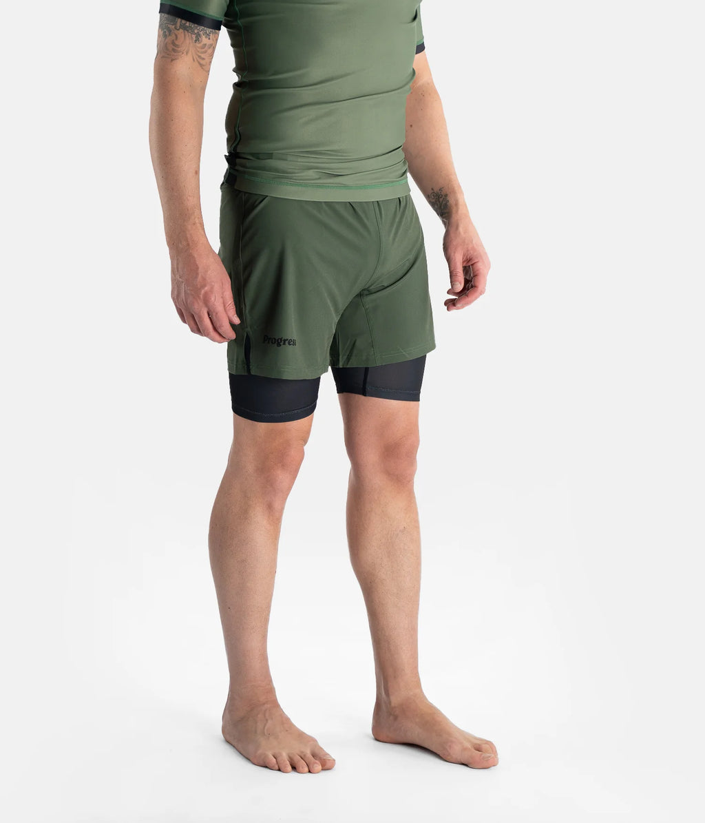Progress Academy + Hybrid Shorts - Khaki