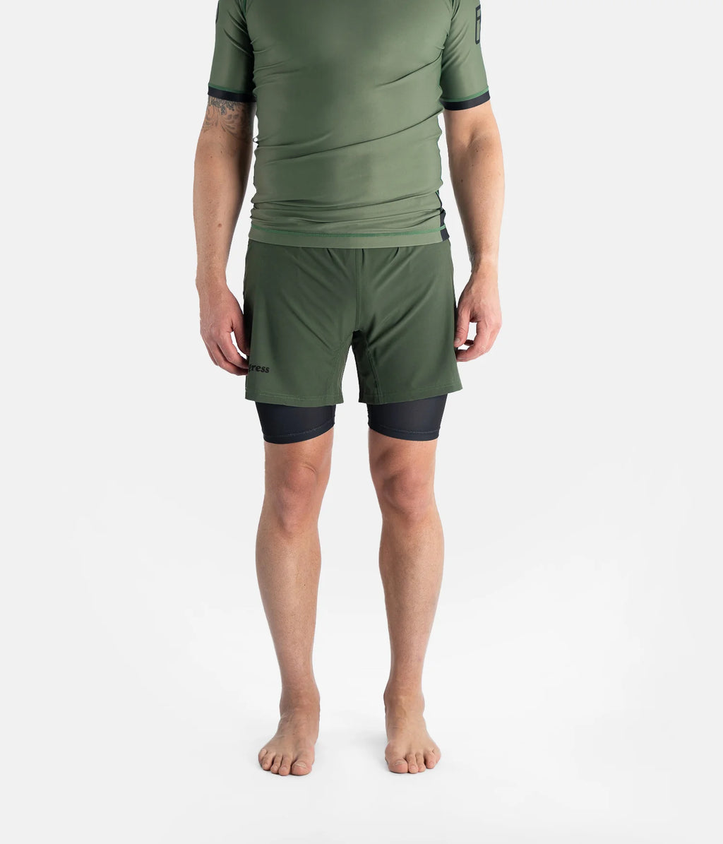 Progress Academy + Hybrid Shorts - Khaki