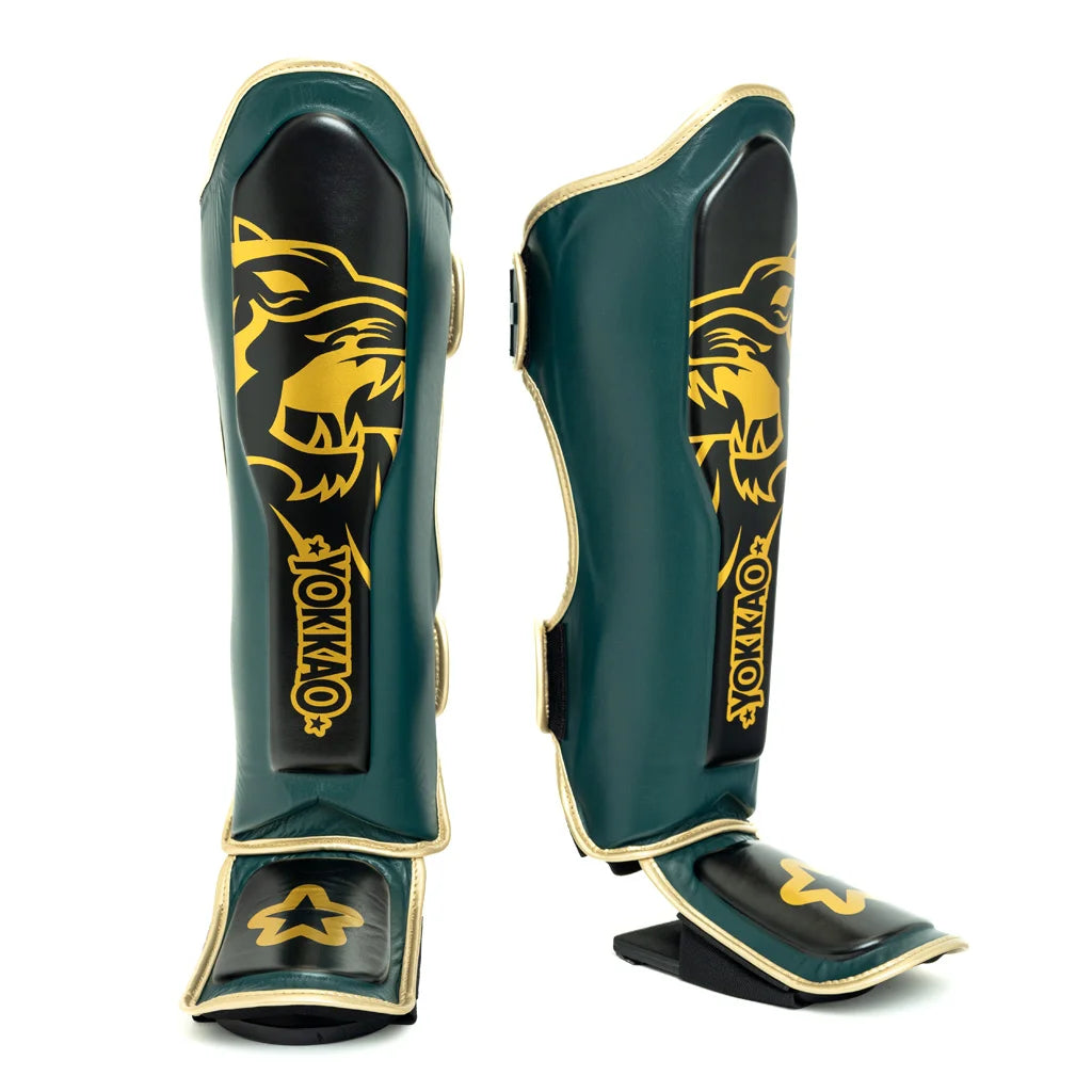 YOKKAO - Original Shin Guards Gold (Forest Green)