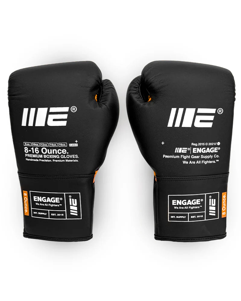 Engage - W.I.P Series Boxing Gloves - Black (Lace up)
