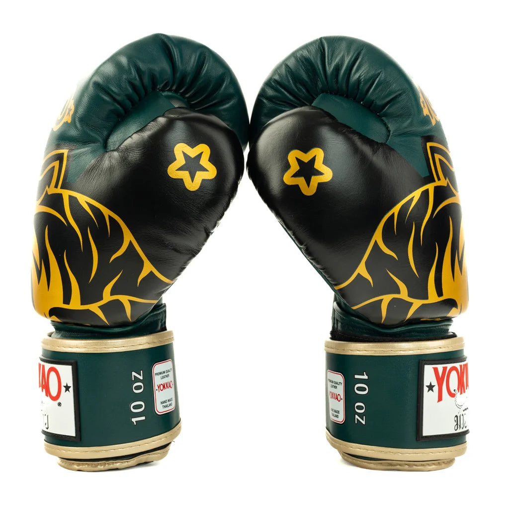 YOKKAO - Original Boxing Gloves Gold (Forest Green)