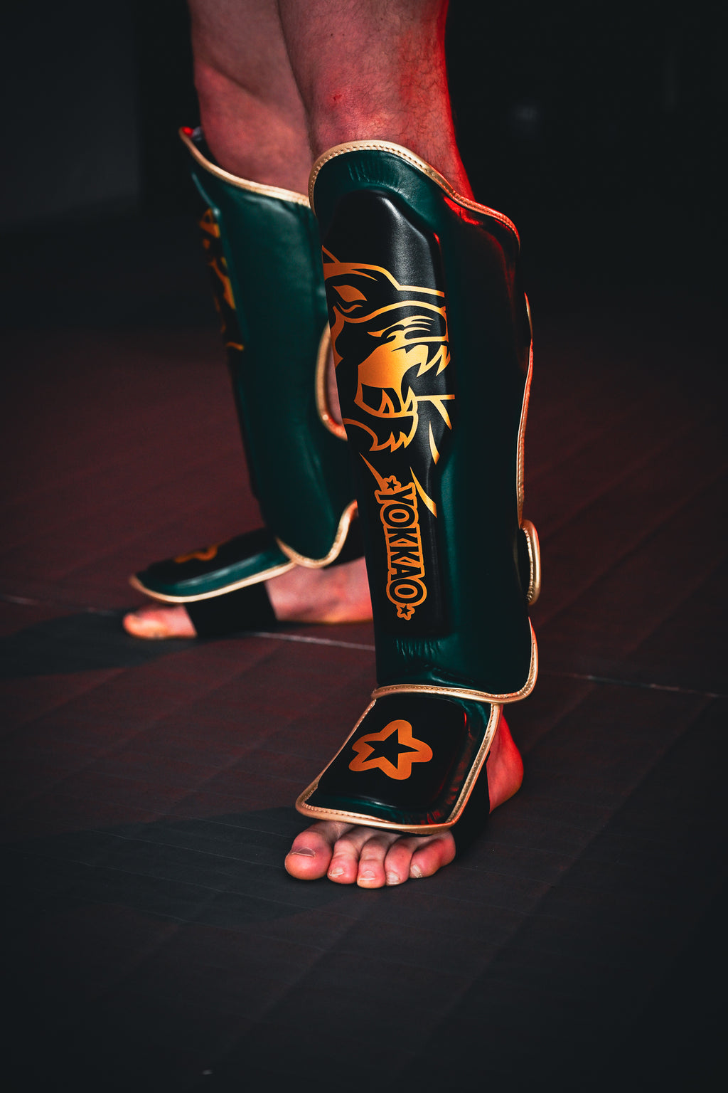 YOKKAO - Original Shin Guards Gold (Forest Green)
