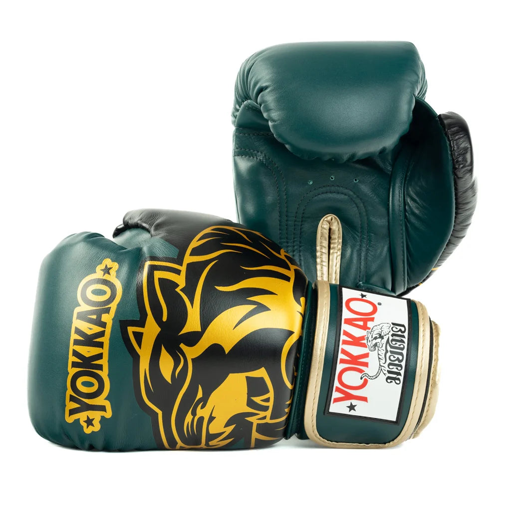YOKKAO - Original Boxing Gloves Gold (Forest Green)