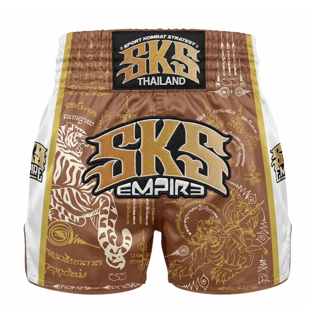SKS Tiger Conqueror Muay Thai Shorts Brown