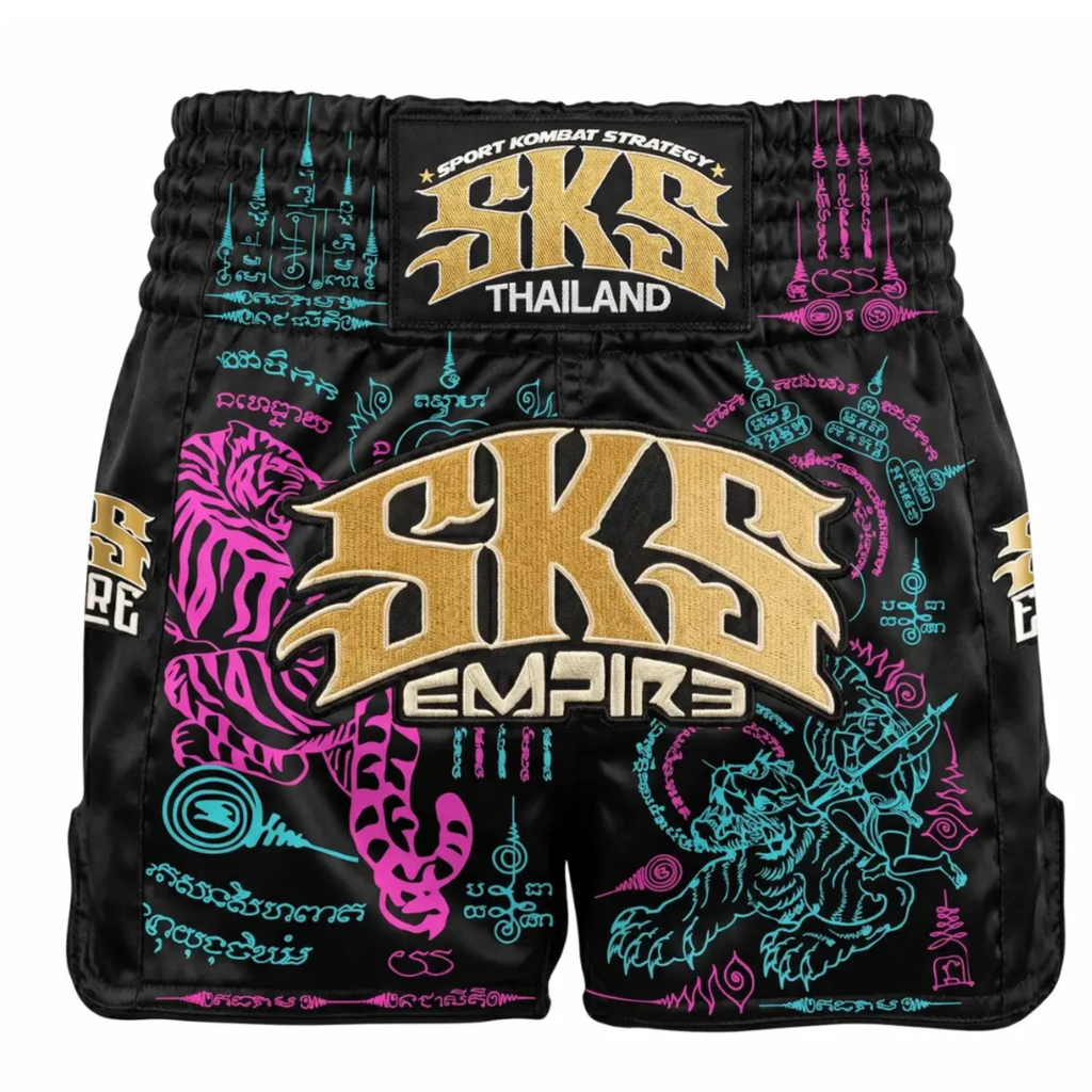 SKS Tiger Conqueror Muay Thai Shorts Black