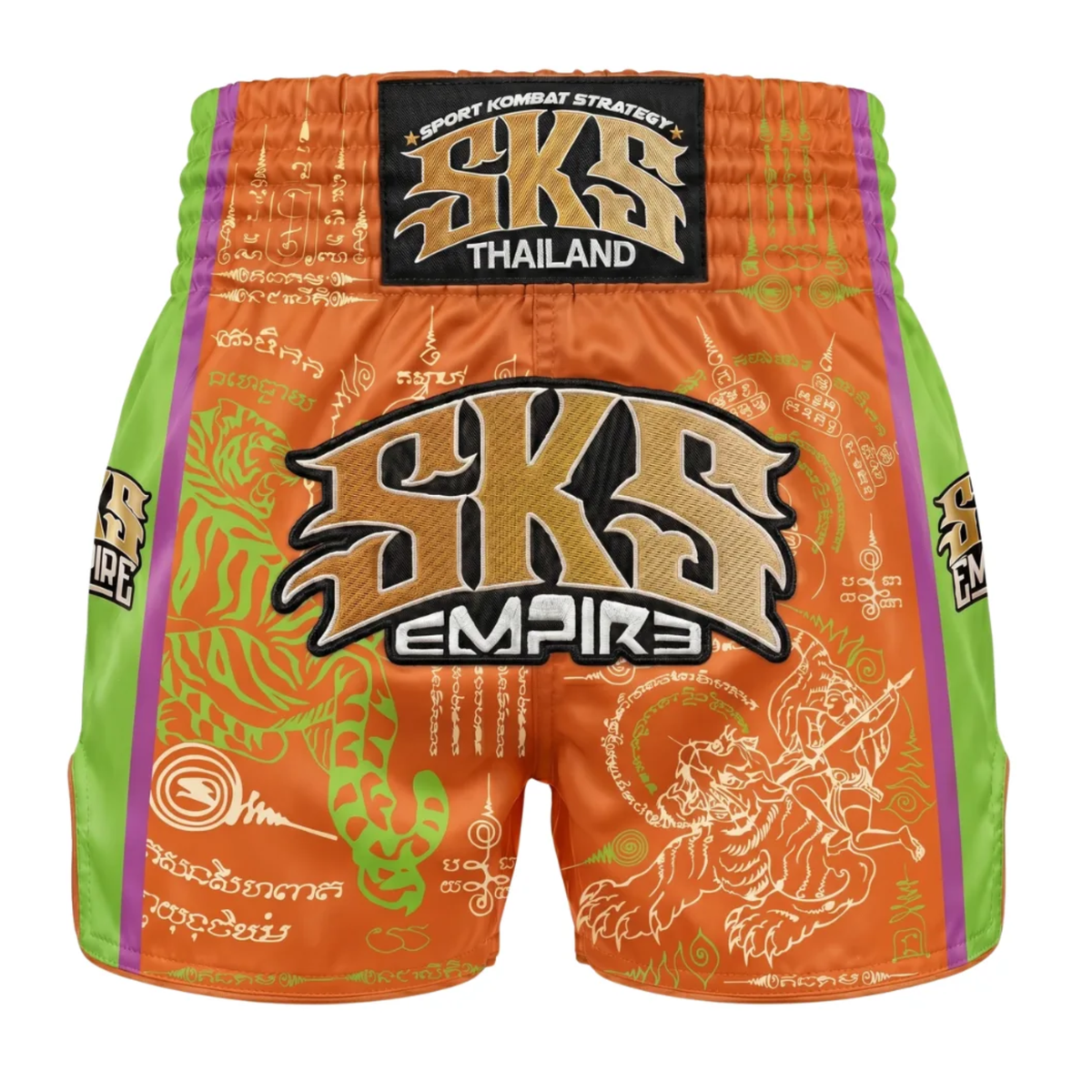 SKS Tiger Conqueror Muay Thai Shorts Orange