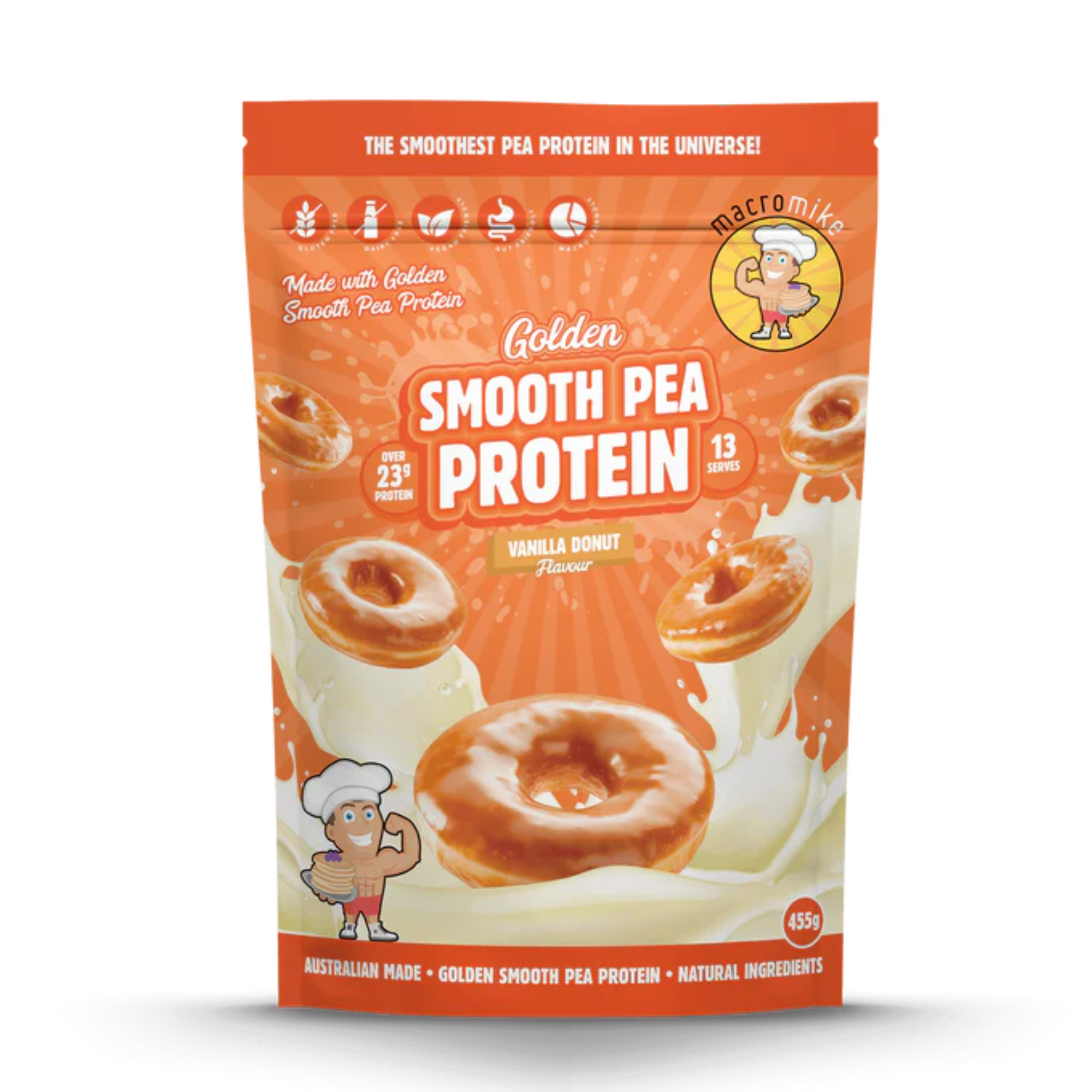 Macro Mike Vanilla Donut Golden Smooth Pea Protein (455g)