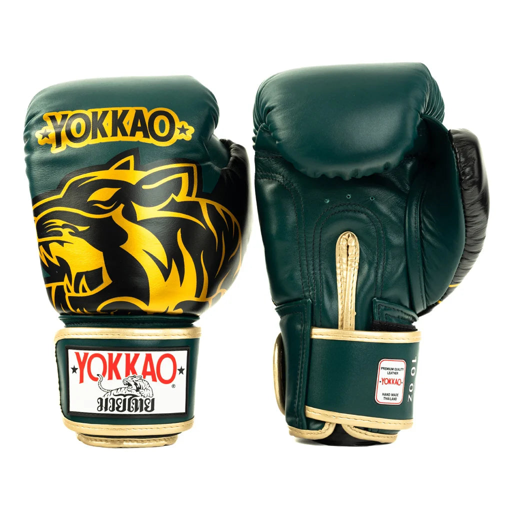 YOKKAO - Original Boxing Gloves Gold (Forest Green)