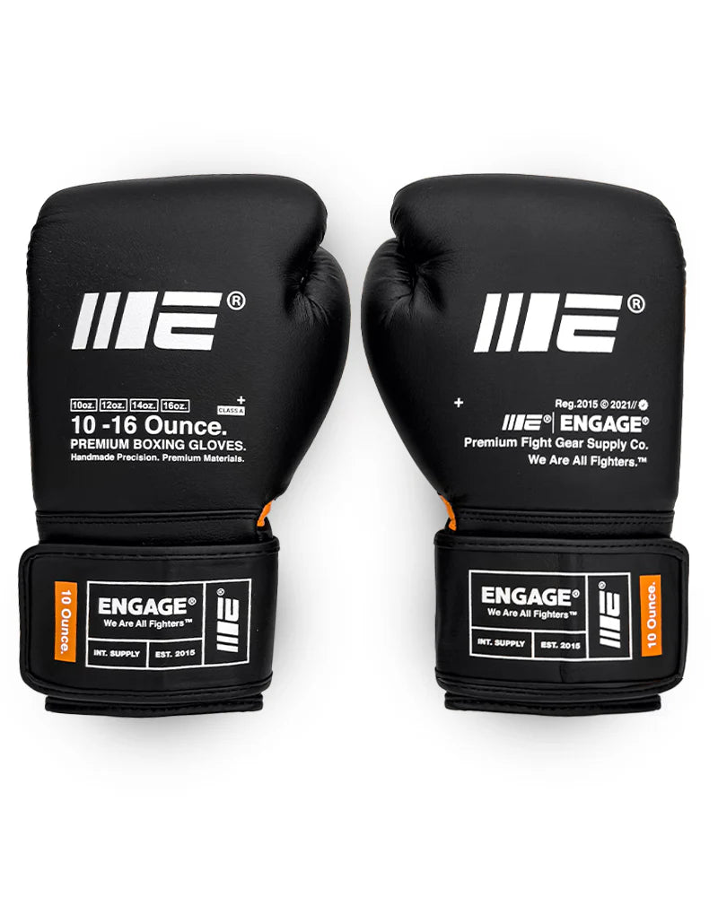 Engage W.I.P Series Boxing Gloves - Black (Velcro)